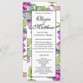 Elegante roze paarse waterverf bloemenbruiloft (Voorkant / Achterkant)