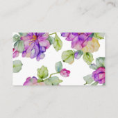 Elegante roze paarse waterverf bloemige Trouw Informatiekaartje (Achterkant)