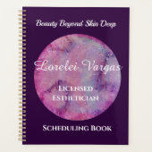 Elegante Roze Paarse Waterverf Esthetician Planner (Voorkant)