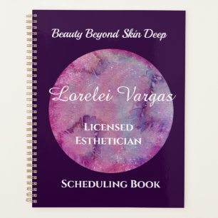 Elegante Roze Paarse Waterverf Esthetician Planner