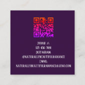 Elegante Roze Paarse Waterverf Esthetician & QR Vierkante Visitekaartje (Achterkant)