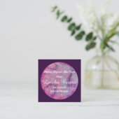 Elegante Roze Paarse Waterverf Esthetician & QR Vierkante Visitekaartje (Staand voorkant)