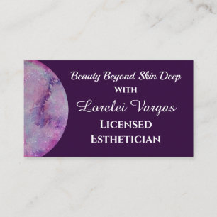 Elegante Roze Paarse Waterverf Esthetician & QR Visitekaartje