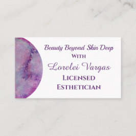 Elegante Roze Paarse Waterverf Esthetician & QR Visitekaartje
