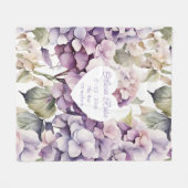 Elegante roze paarse waterverf hydrangea's fleece deken (Voorkant (Horizontaal))