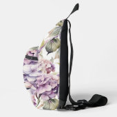 Elegante roze paarse waterverf hydrangea's sling bag (Rechts)