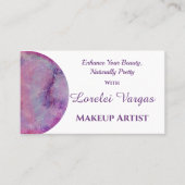 Elegante roze Paarse Waterverf make-up artist Visitekaartje (Voorkant)