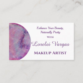 Elegante roze Paarse Waterverf make-up artist Visitekaartje