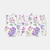 Elegante roze paarse waterverf wilde bloemen bedankdoosjes (Uitgevouwen)