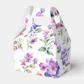 Elegante roze paarse waterverf wilde bloemen bedankdoosjes (Voorkant Zijde)