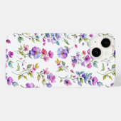 Elegante roze paarse waterverf wilde bloemen Case-Mate iPhone case (Achterkant (horizontaal))