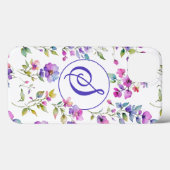 Elegante roze paarse waterverf wilde bloemen Case-Mate iPhone case (Achterkant (horizontaal))