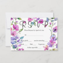 Elegante roze paarse waterverf wilde bloemen