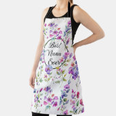 Elegante roze paarse waterverf wilde bloemen schort (Insitu)