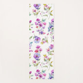 Elegante roze paarse waterverf wilde bloemen yogamat (Voorkant)