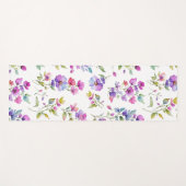 Elegante roze paarse waterverf wilde bloemen yogamat (Voorkant (horizontaal))