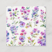 Elegante roze paarse wilde bloemen QR code RSVP Informatiekaartje (Achterkant)