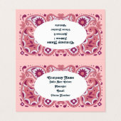 Elegante roze Paisley Design Tear Drops Daisies Visitekaartje (Buitenkant ongevouwen)
