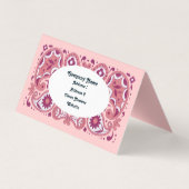 Elegante roze Paisley Design Tear Drops Daisies Visitekaartje (Achterkant)