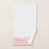 Elegante roze Paisley Floral Stripe Bad Handdoek (Handdoek)