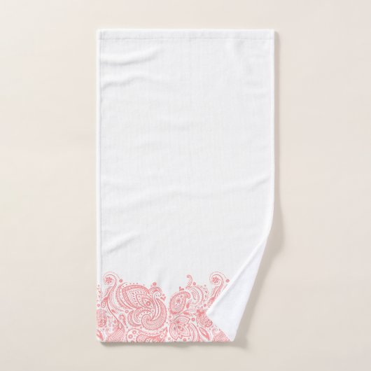 Elegante roze Paisley Floral Stripe Bad Handdoek (Handdoek)