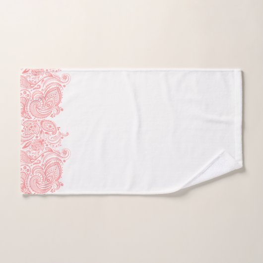 Elegante roze Paisley Floral Stripe Bad Handdoek (Handdoek)