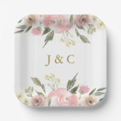 Elegante Roze Papieren Bordje (Voorkant)