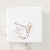 Elegante Roze Parels en Prosecco Bruidsdiner Bedankjes Labels (In situ)