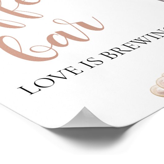 Elegante roze parels en Prosecco Coffee Bar Sign Poster (Hoek)