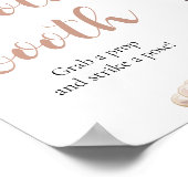 Elegante roze parels en Prosecco Photo Booth Sign Poster (Hoek)