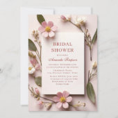 Elegante Roze Pastel Boho Bruiloftsshower Kaart (Voorkant)