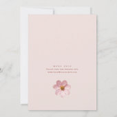 Elegante Roze Pastel Boho Bruiloftsshower Kaart (Achterkant)