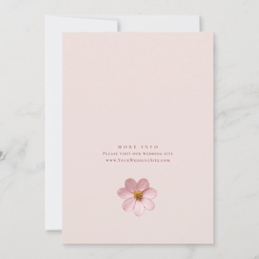 Elegante Roze Pastel Boho Bruiloftsshower Kaart (Achterkant)