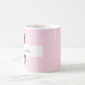 Elegante roze pastel gepersonaliseerde mok met mon (Center)