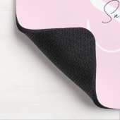 Elegante roze pastel gepersonaliseerde mousepad muismat (Hoek)