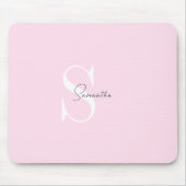 Elegante roze pastel gepersonaliseerde mousepad muismat (Voorkant)