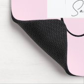 Elegante roze pastel gepersonaliseerde mousepad muismat (Hoek)