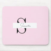 Elegante roze pastel gepersonaliseerde mousepad muismat (Voorkant)