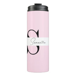 Elegante roze pastel gepersonaliseerde thermische  thermosbeker