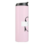 Elegante roze pastel gepersonaliseerde thermische thermosbeker (Gedraaid links)