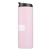 Elegante roze pastel gepersonaliseerde thermische thermosbeker (Geroteerd rechts)