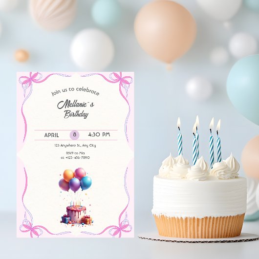 Elegante Roze Pastel Verjaardag Kaart