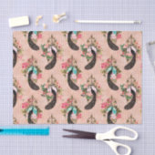 Elegante roze pauw tissuepapier (Craft)