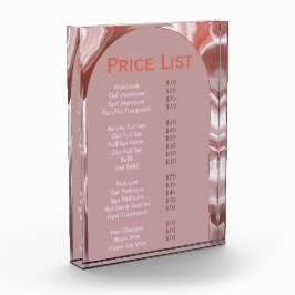 Elegante roze Peach Beauty Salon Menu Fotoblokken