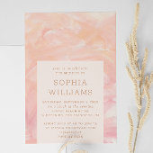 Elegante roze penseelstreken bruiloft vrijgezellen kaart