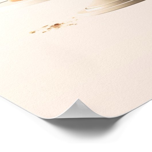 Elegante Roze Perzik Bloem Cake Keuken Bakkerij Poster (Hoek)