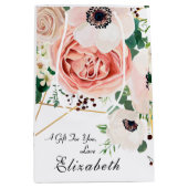 Elegante roze perzik bloemen bloesem medium cadeauzakje (Voorkant)