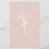 Elegante roze perzik bloemen trouwmenu flyer (Achterkant)
