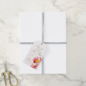 Elegante roze perzik bloemige Pop wanneer ze Poppe Cadeaulabel (Met Touw)