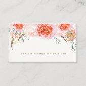 Elegante Roze, Perzik en Koraal Rozen Website Kaar Informatiekaartje (Achterkant)